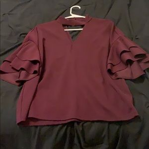 Maroon fashion blouse